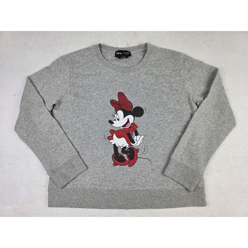 Kate Spade X Disney Sweatshirt With Minnie Mouse Gray Crewneck Womens Size M